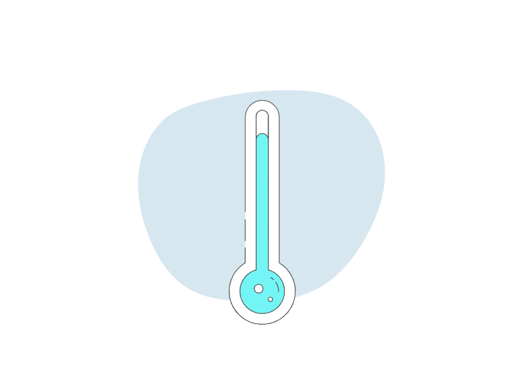 thermometer reading the temperature